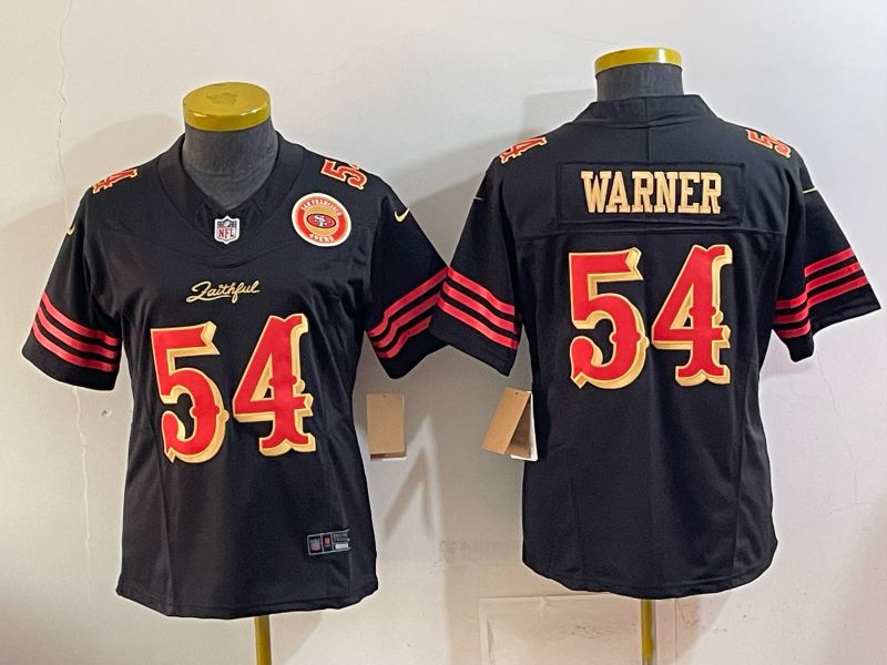 Youth 2026 San Francisco 49ers #54 Warner Black gold Nike Limited NFL Jersey style 005